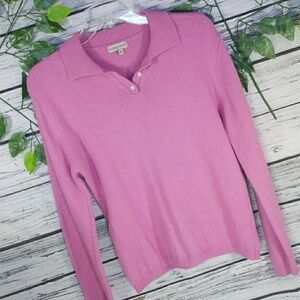 Aussie Mode collared 3 button neck sweater sz Med
